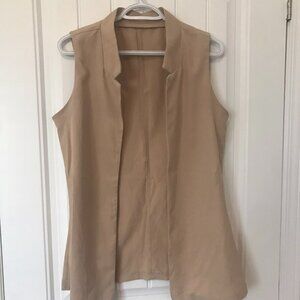 SHEIN Notched Detail Open Front Vest Blazer